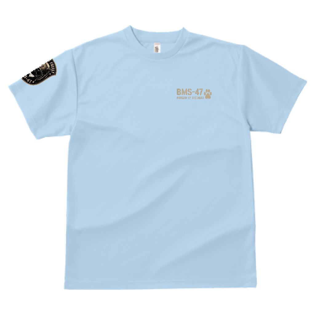 BMS-47 “I LIVE FREELY” CAT TEE/水色