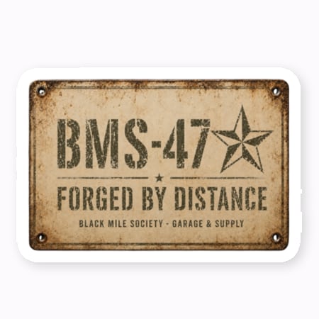 BMS-47 FORGED BY DISTANCE マットステッカー VINTAGE PLATE EDITION