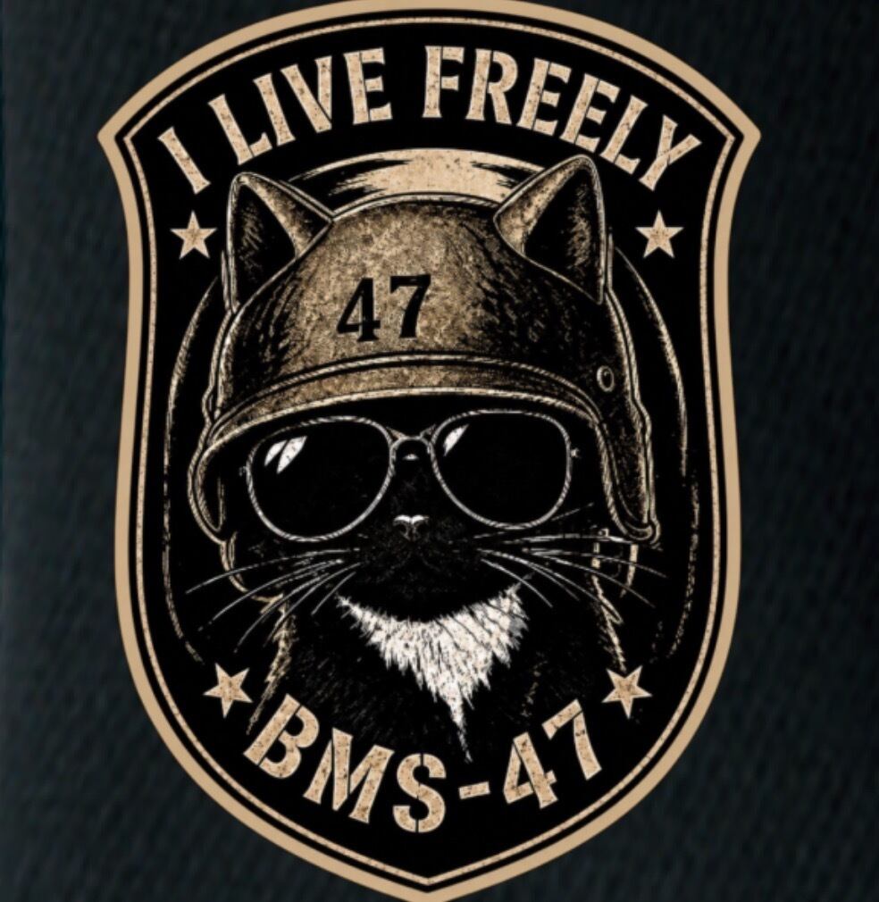 BMS-47 CLASSIC GARAGE CAT TEE/黒