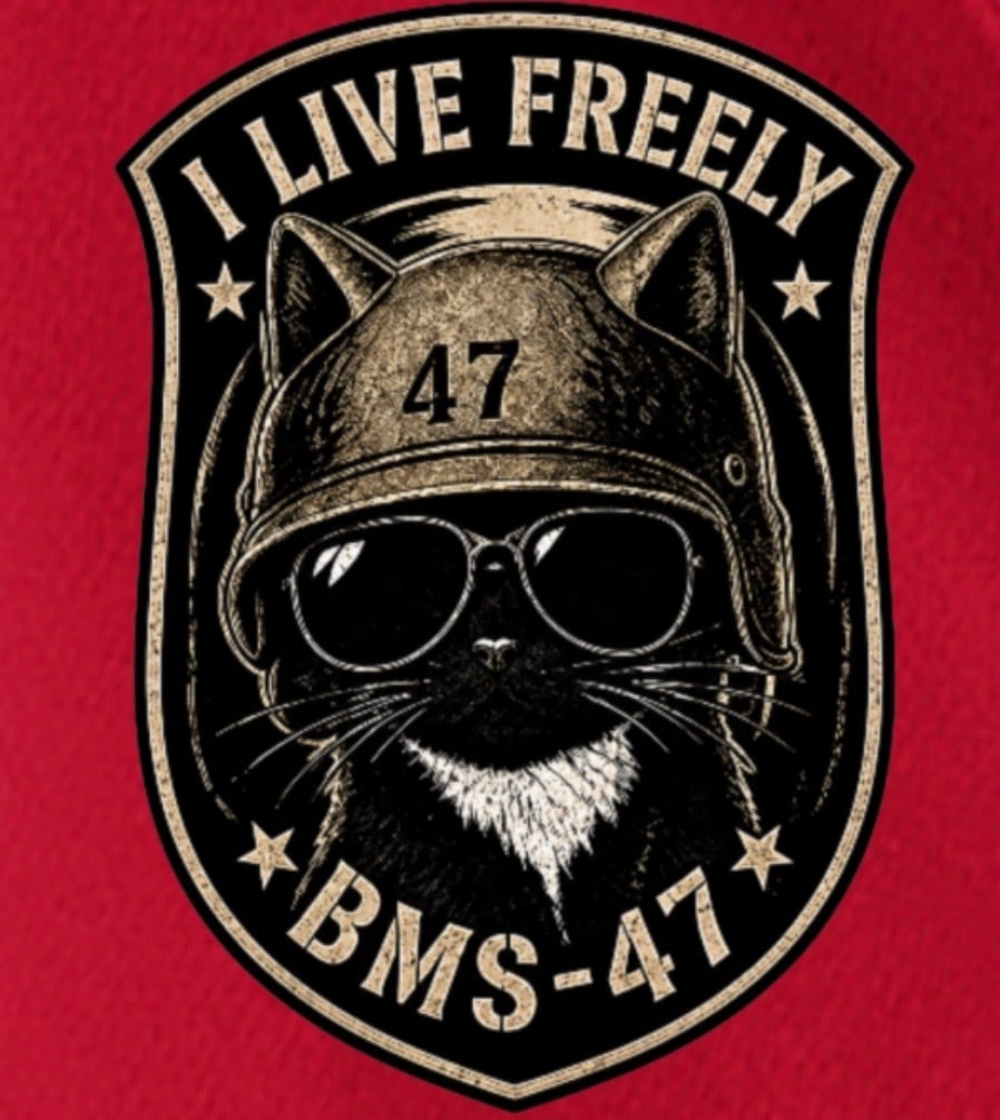 I LIVE FREELY ROUGH ROADS CAT TEE/赤