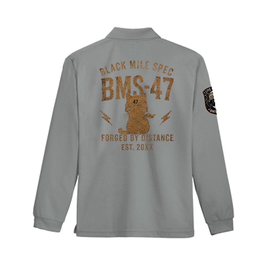 BMS-47 GARAGE CAT ドライロングスリーブポロシャツ