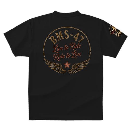 BMS-47 Live to Ride TEE/黒