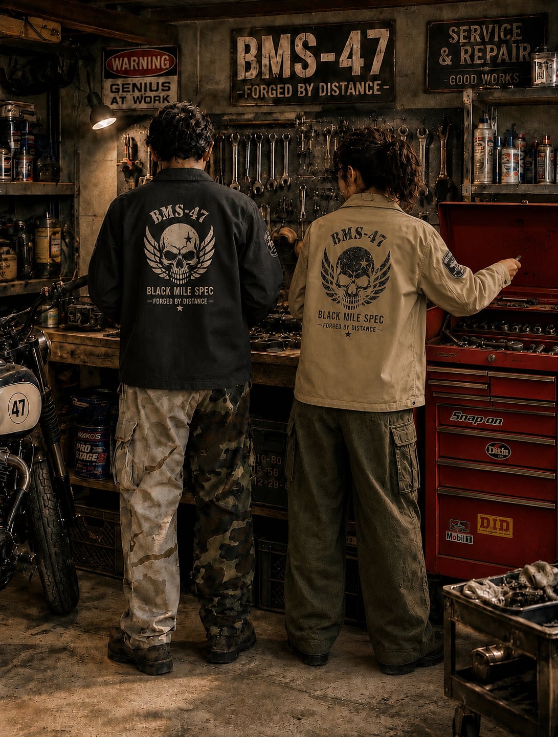 BMS-47 SKULL COACH JACKET/黒