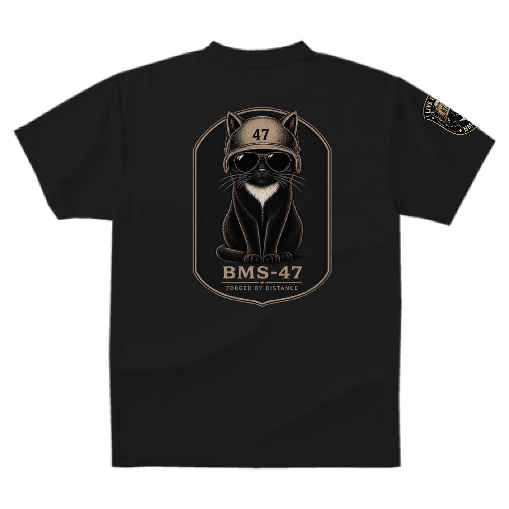 BMS-47 CLASSIC GARAGE CAT TEE/黒