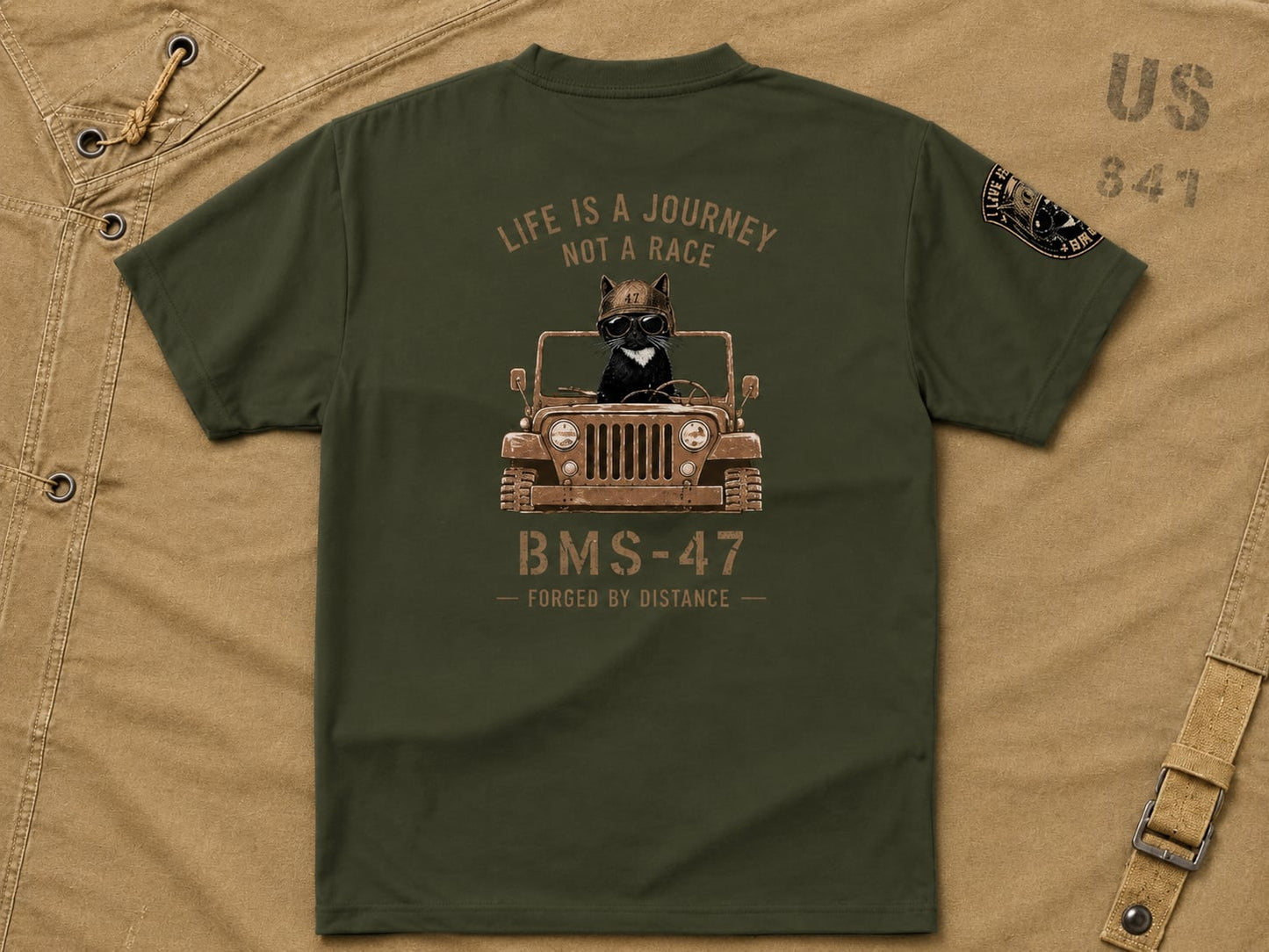 LIFE IS A JOURNEY” CAT DRIVER TEE/緑