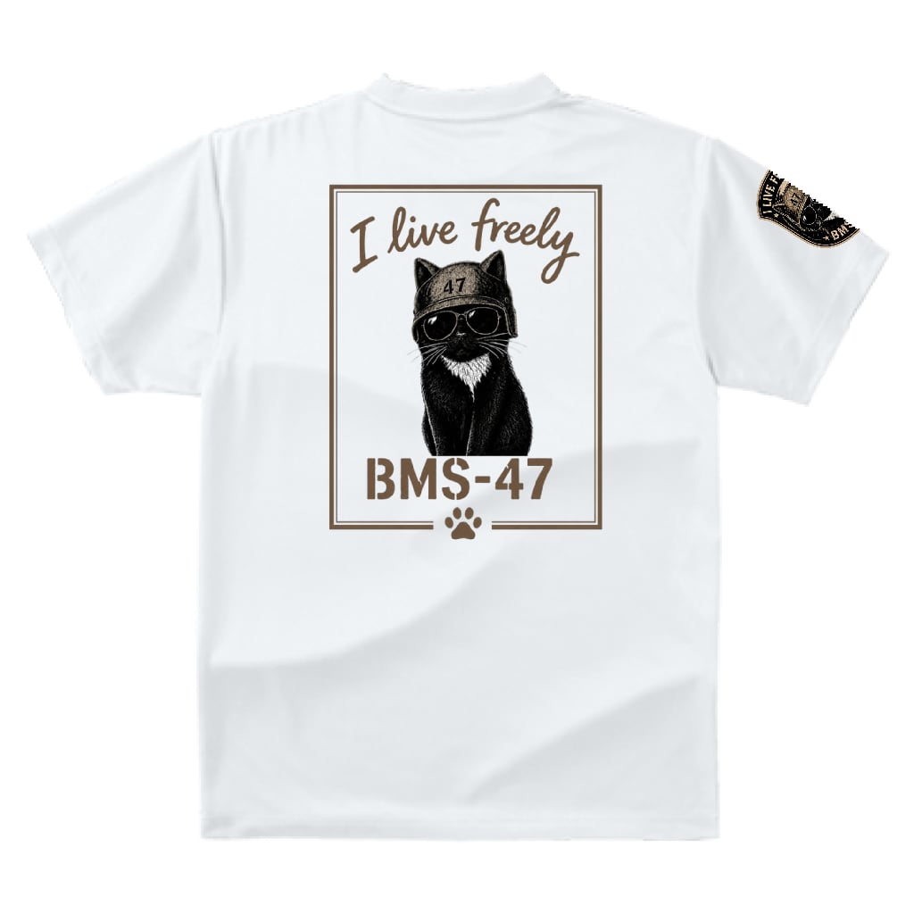 BMS-47 “I LIVE FREELY” CAT TEE／白