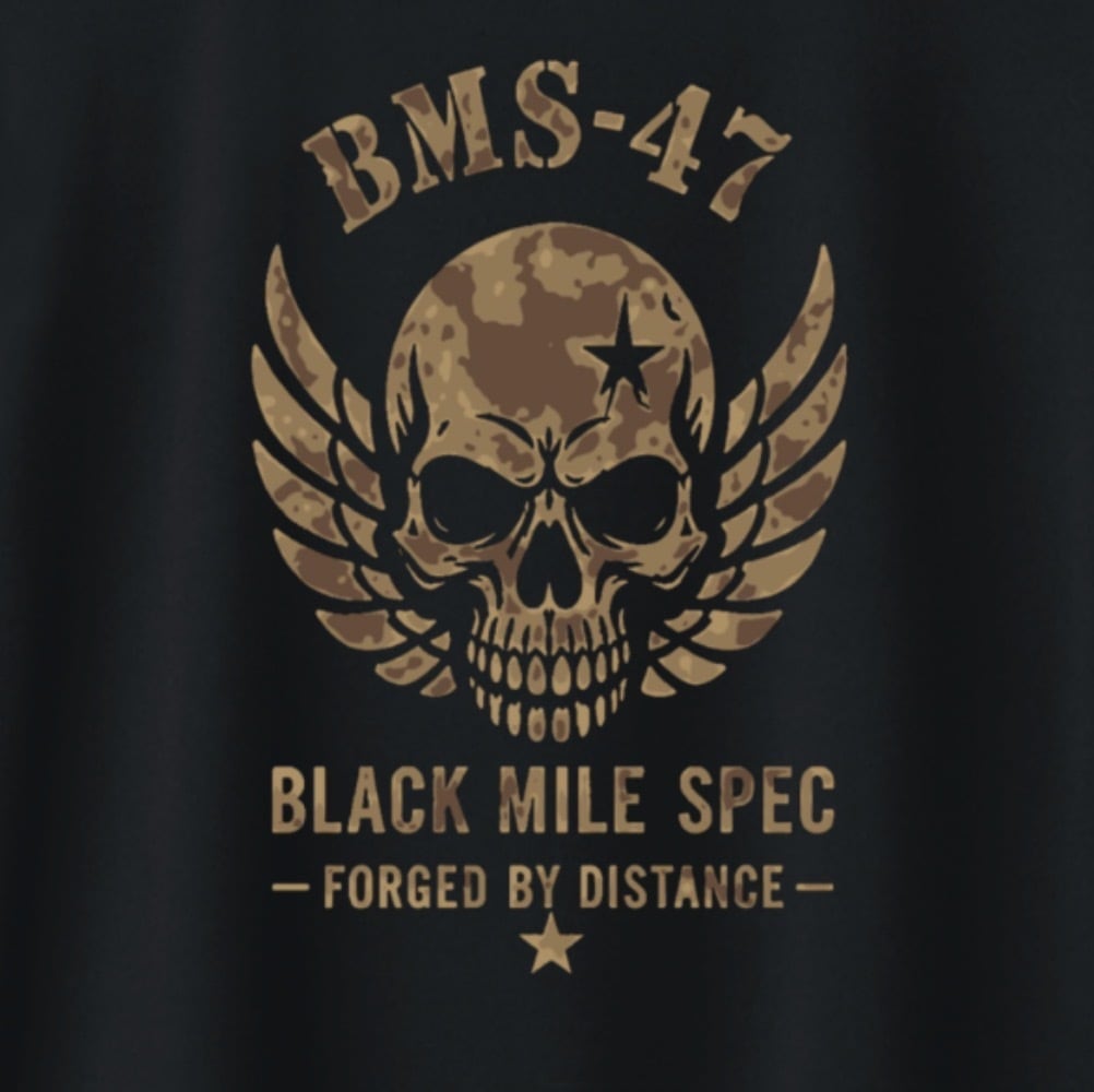 BMS-47 WINGED SKULL TEE/黒