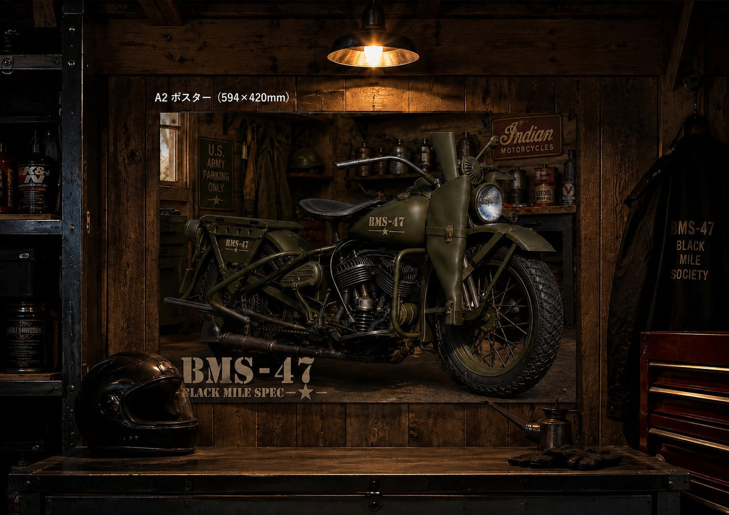 IRON LEGACY  Indian Military Garage A2 Poster