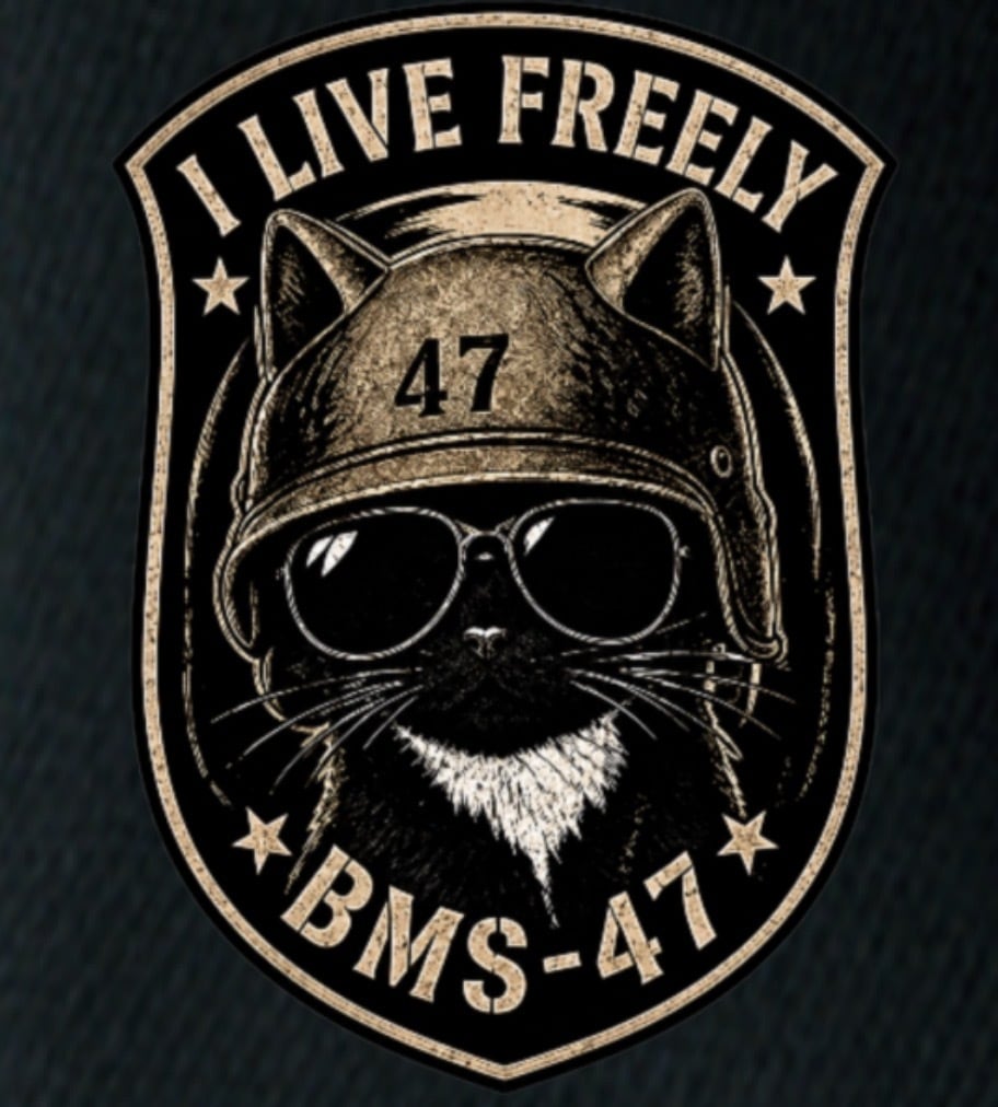 BMS-47 CLASSIC GARAGE CAT TEE/黒