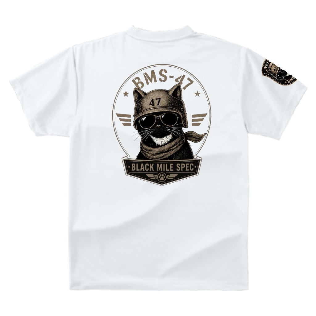 BMS-47 BLACK MILE SPEC TEE “BLACK CAT”/白