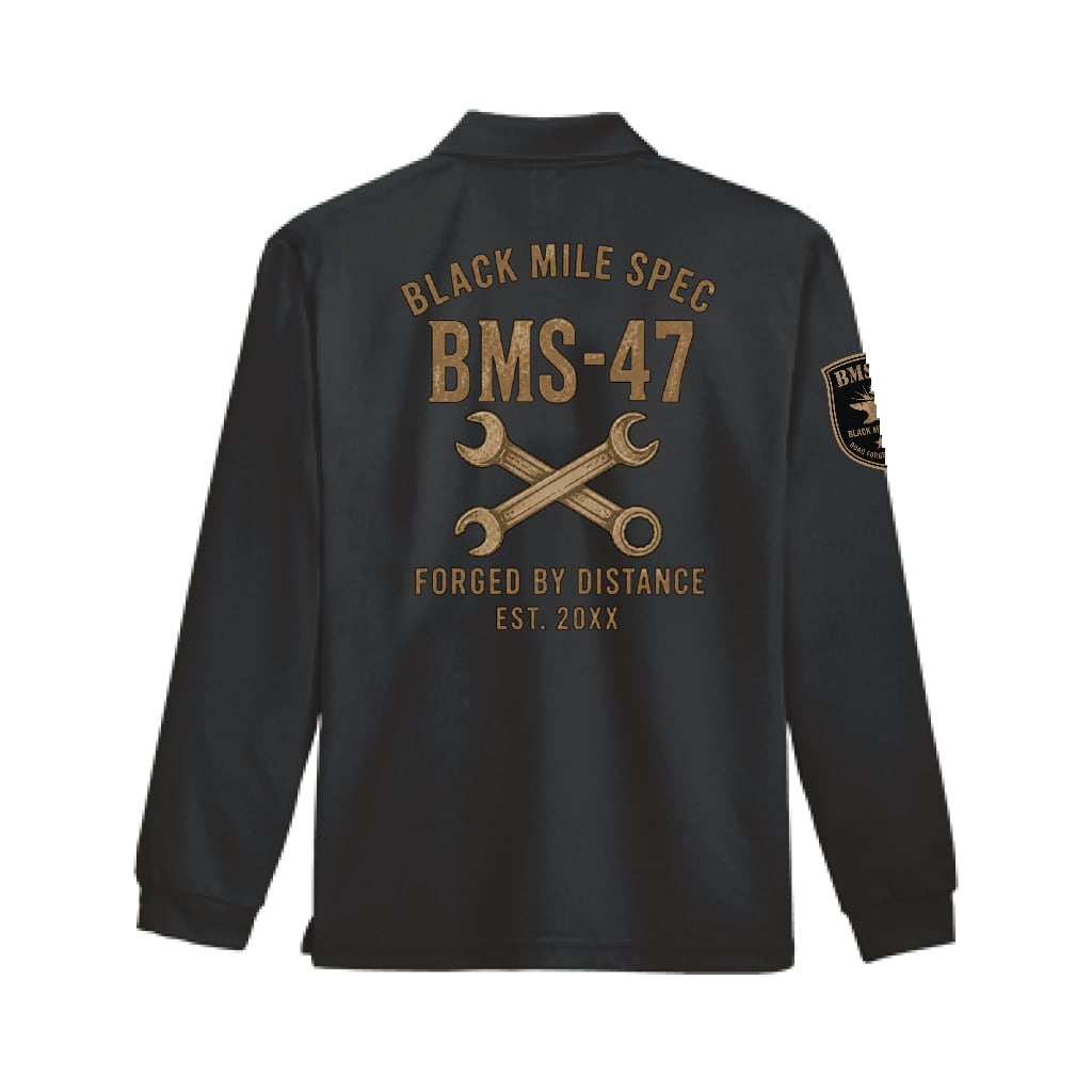 BMS-47 CROSS WRENCH ドライロングスリーブポロシャツ