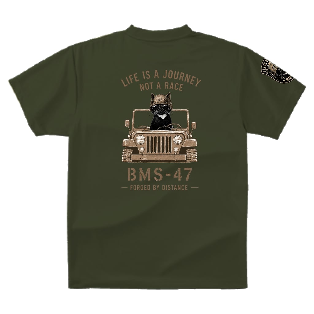 LIFE IS A JOURNEY” CAT DRIVER TEE/緑