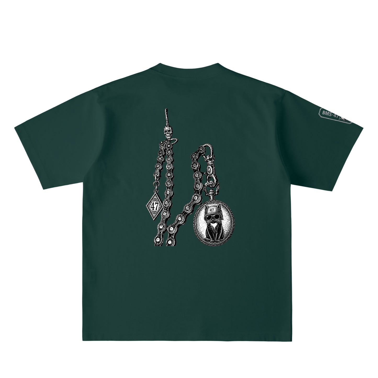 47 POCKET WATCH CAT TEE  dark-green image