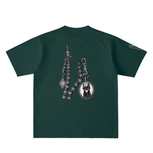 47 POCKET WATCH CAT TEE  dark-green image