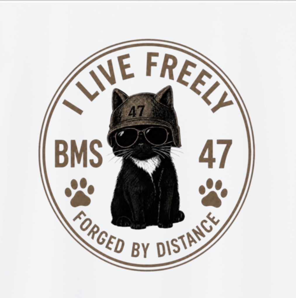BMS-47I  LIVE FREELY CAT TEE／白
