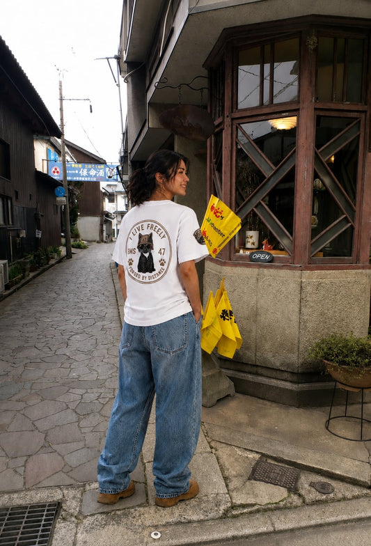 BMS-47 I LIVE FREELY CAT TEE／白