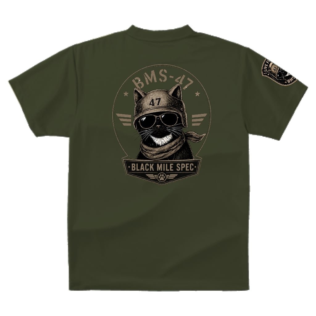 BMS-47 BLACK MILE SPEC TEE “BLACK CAT”/緑