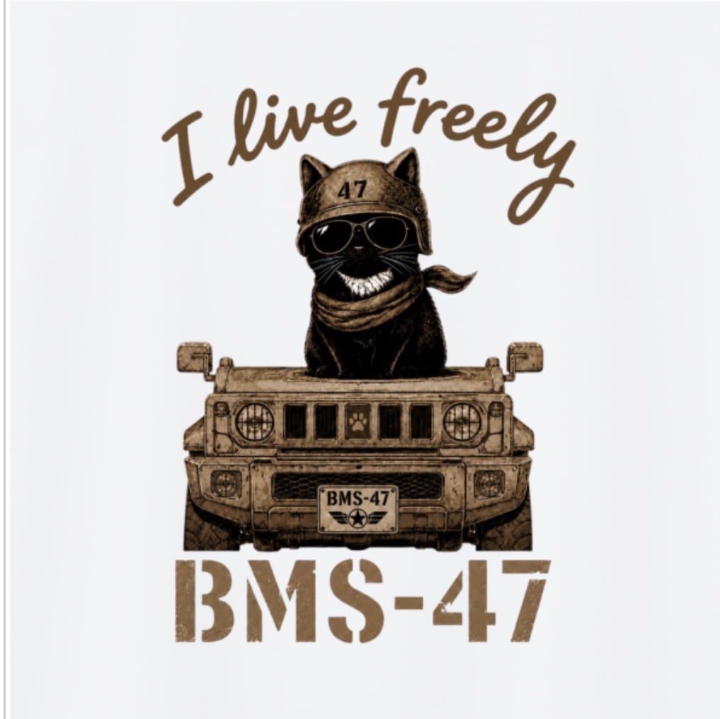 I LIVE FREELY ROUGH ROADS CAT TEE/白