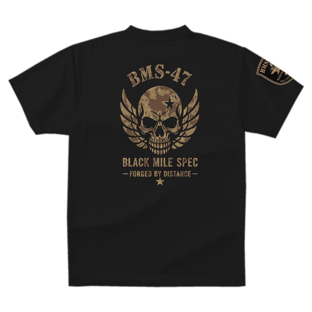 BMS-47 WINGED SKULL TEE/黒