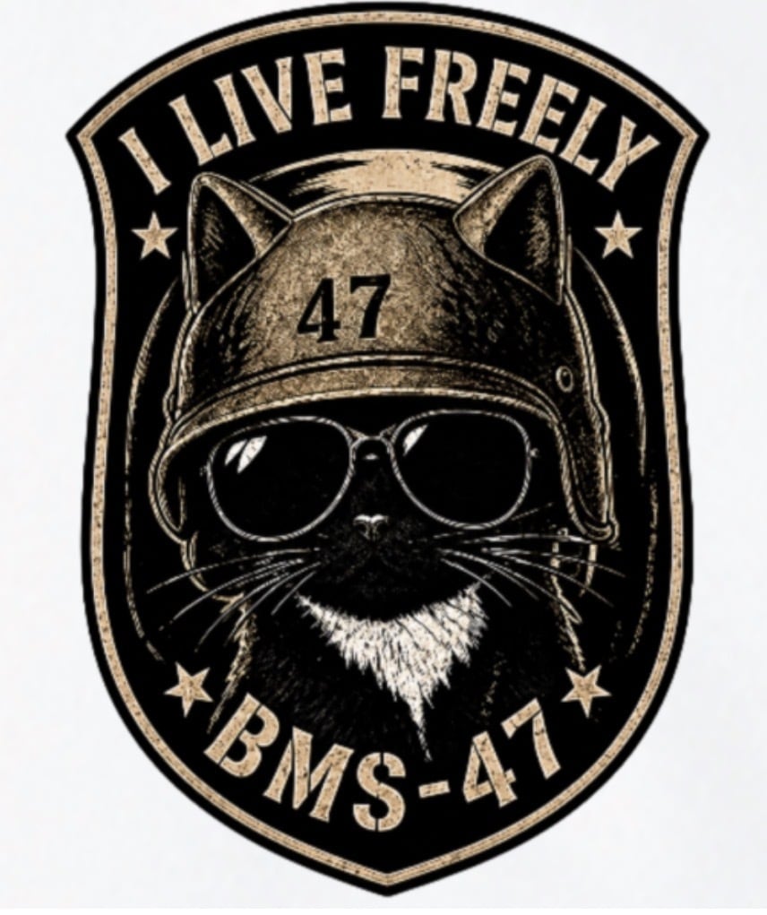 I LIVE FREELY ROUGH ROADS CAT TEE／白