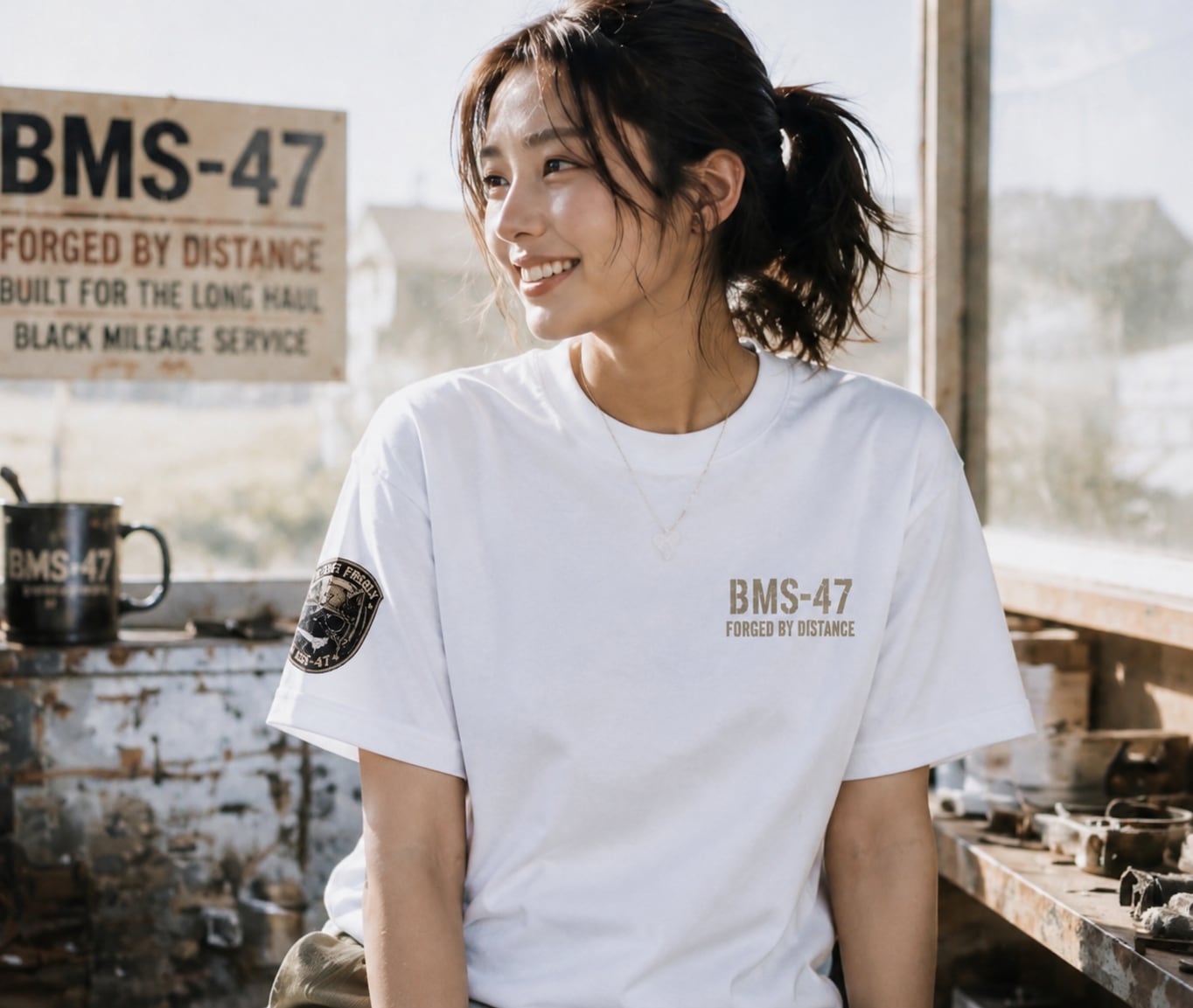 HANGAR CAT TEE / 白
