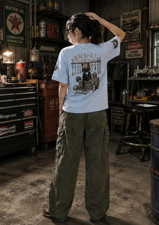 HANGAR TOOLS CAT TEE / 水色