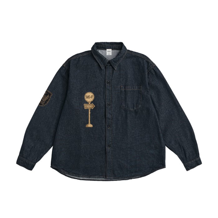BMS-47 HIGH LINE ROAD HOME GARAGE DENIM SHIRT