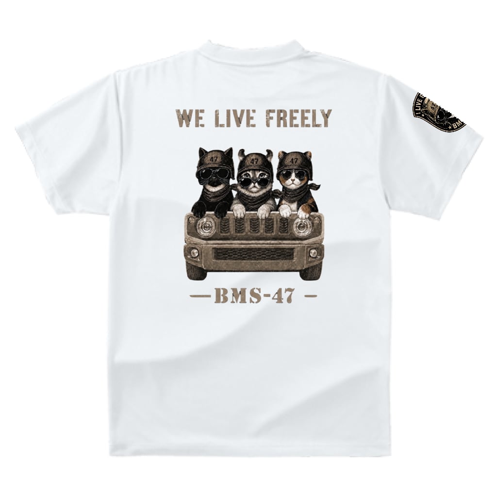 WE LIVE FREELY ROUGH ROADS CAT TEE／白