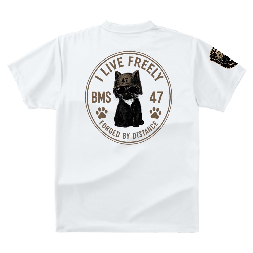 BMS-47I  LIVE FREELY CAT TEE／白