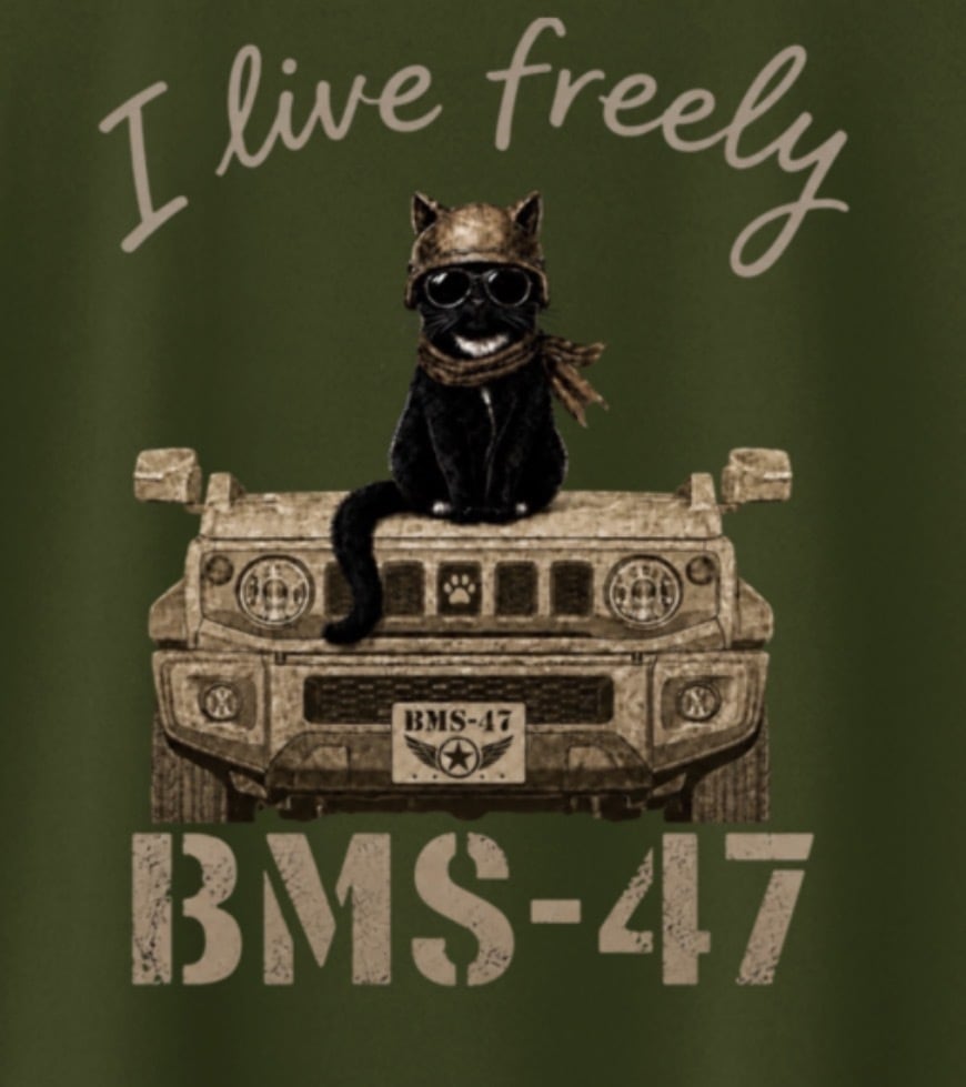 I LIVE FREELY ROUGH ROADS CAT TEE/緑
