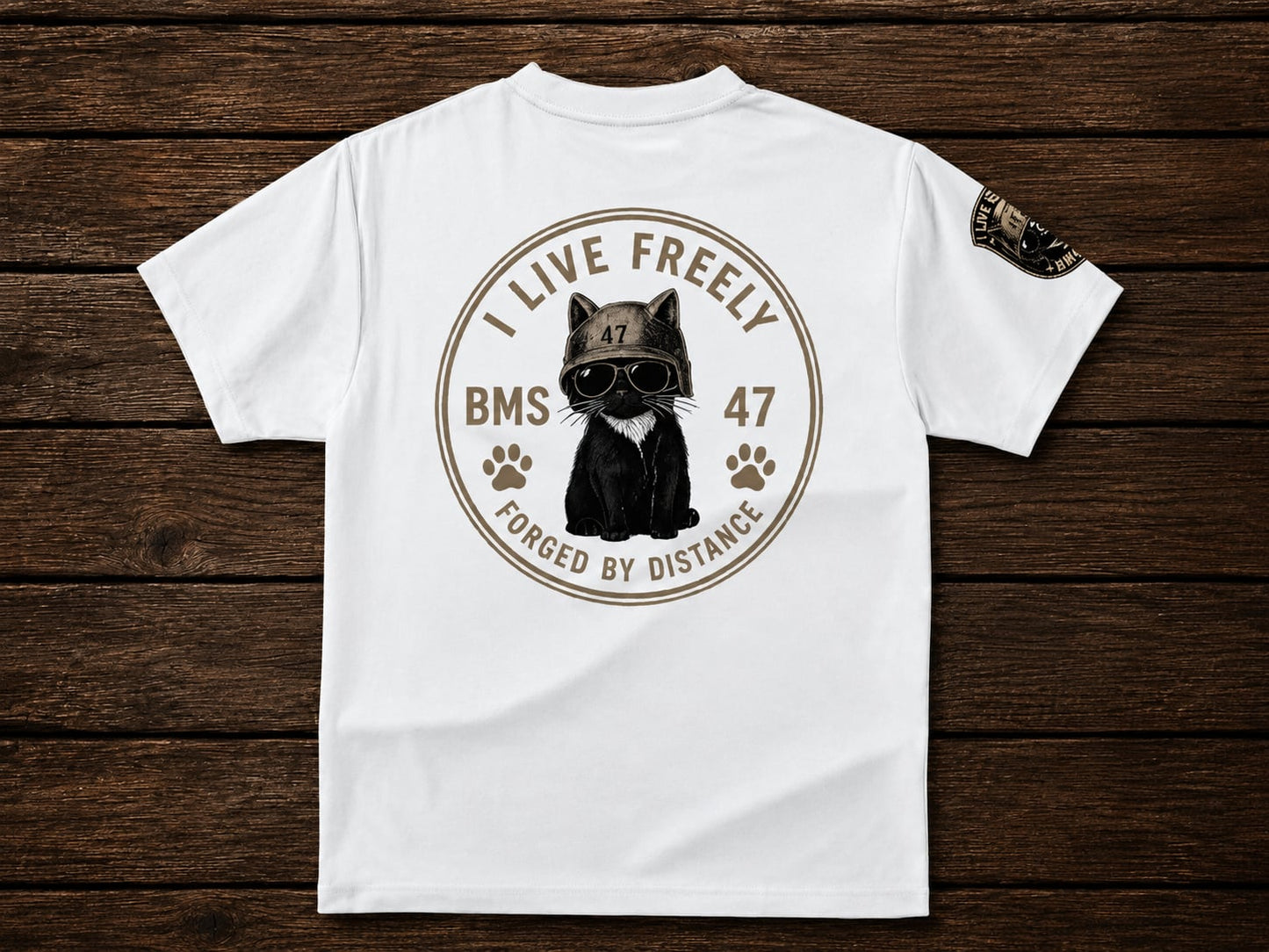 BMS-47 I LIVE FREELY CAT TEE／白