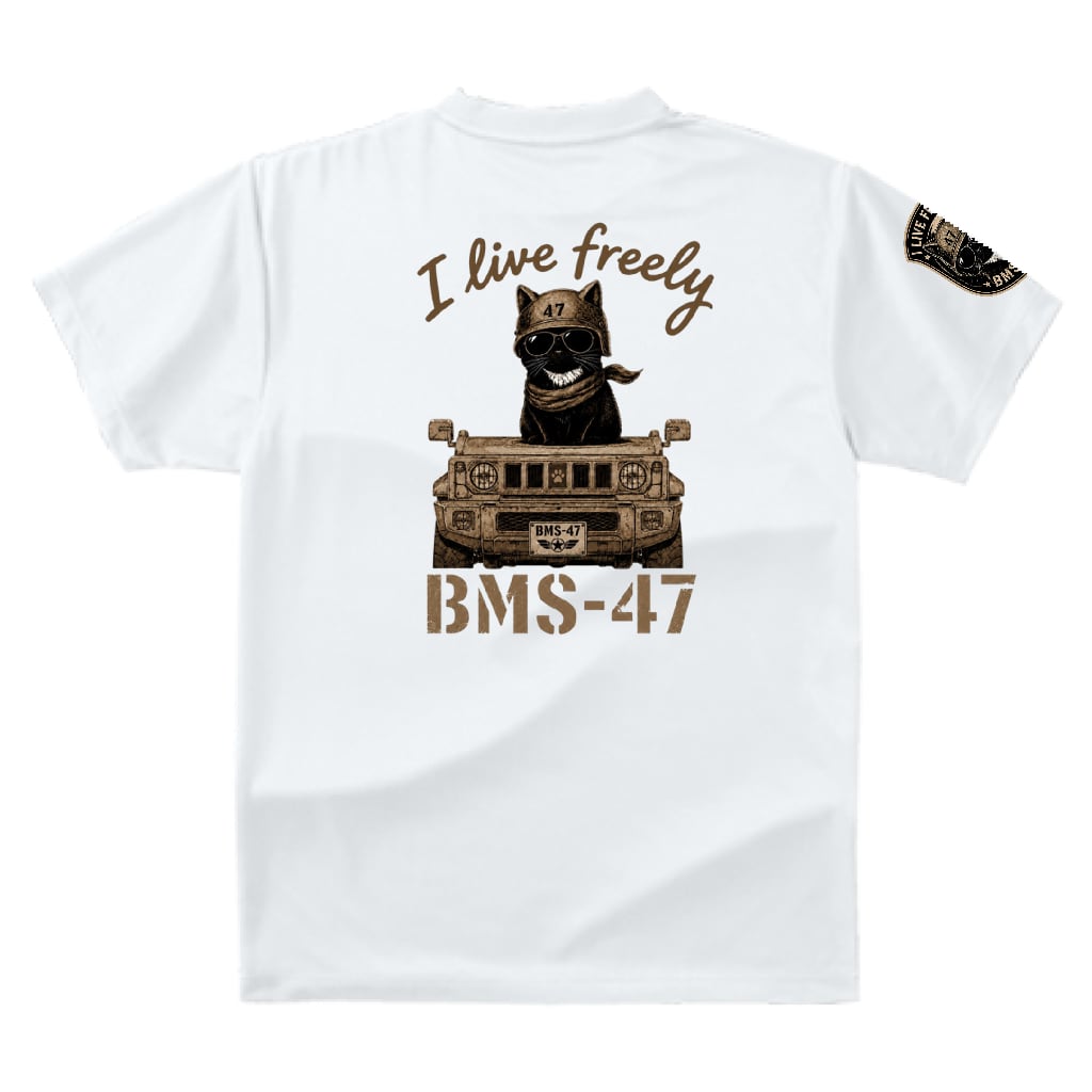 I LIVE FREELY ROUGH ROADS CAT TEE/白