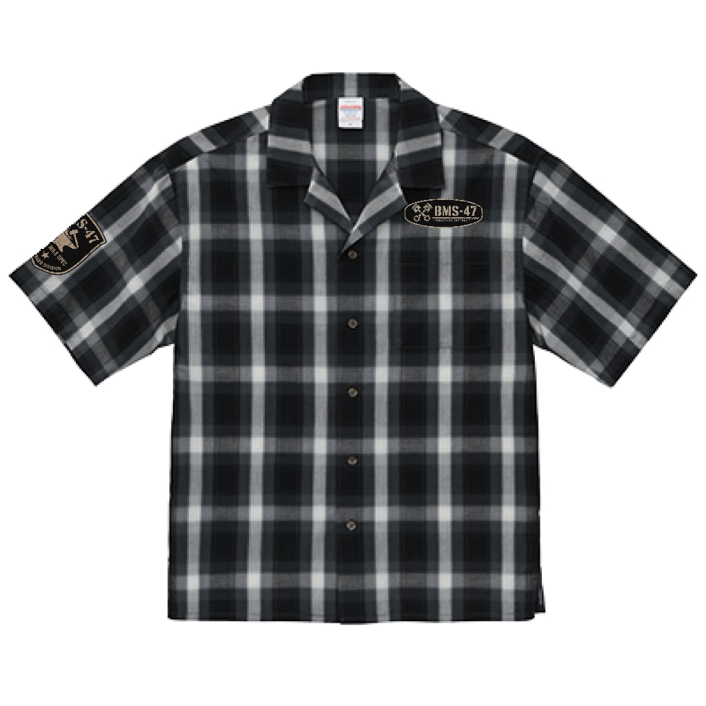 BMS-47 WORKING CHECK SHIRT／黒