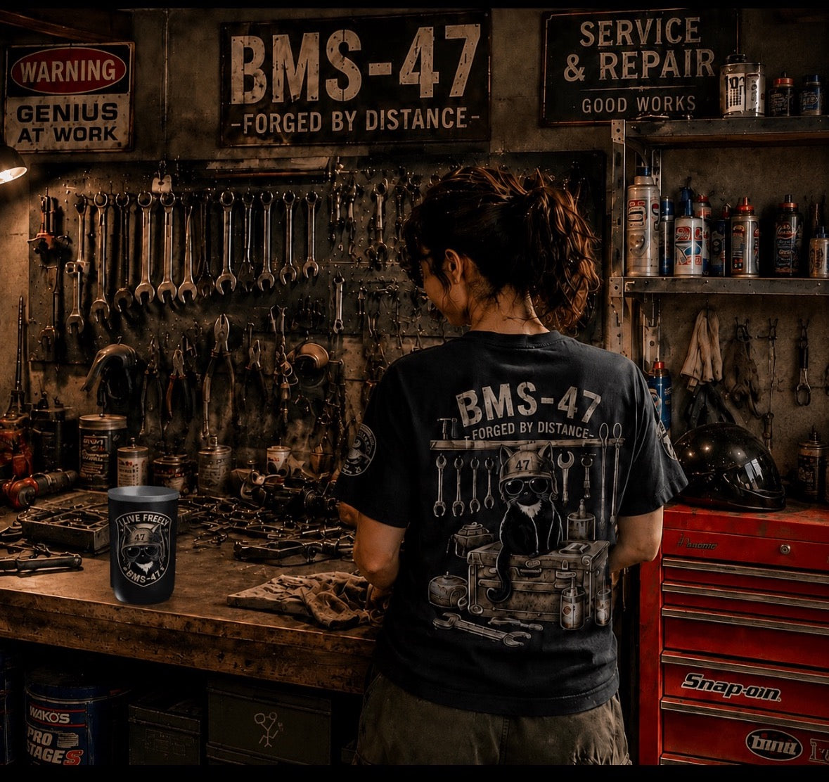 HANGAR TOOLS CAT TEE / 黒