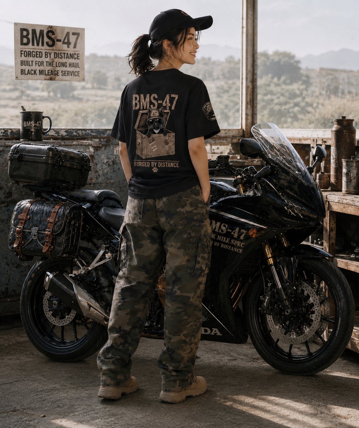 HANGAR CAT TEE /黒