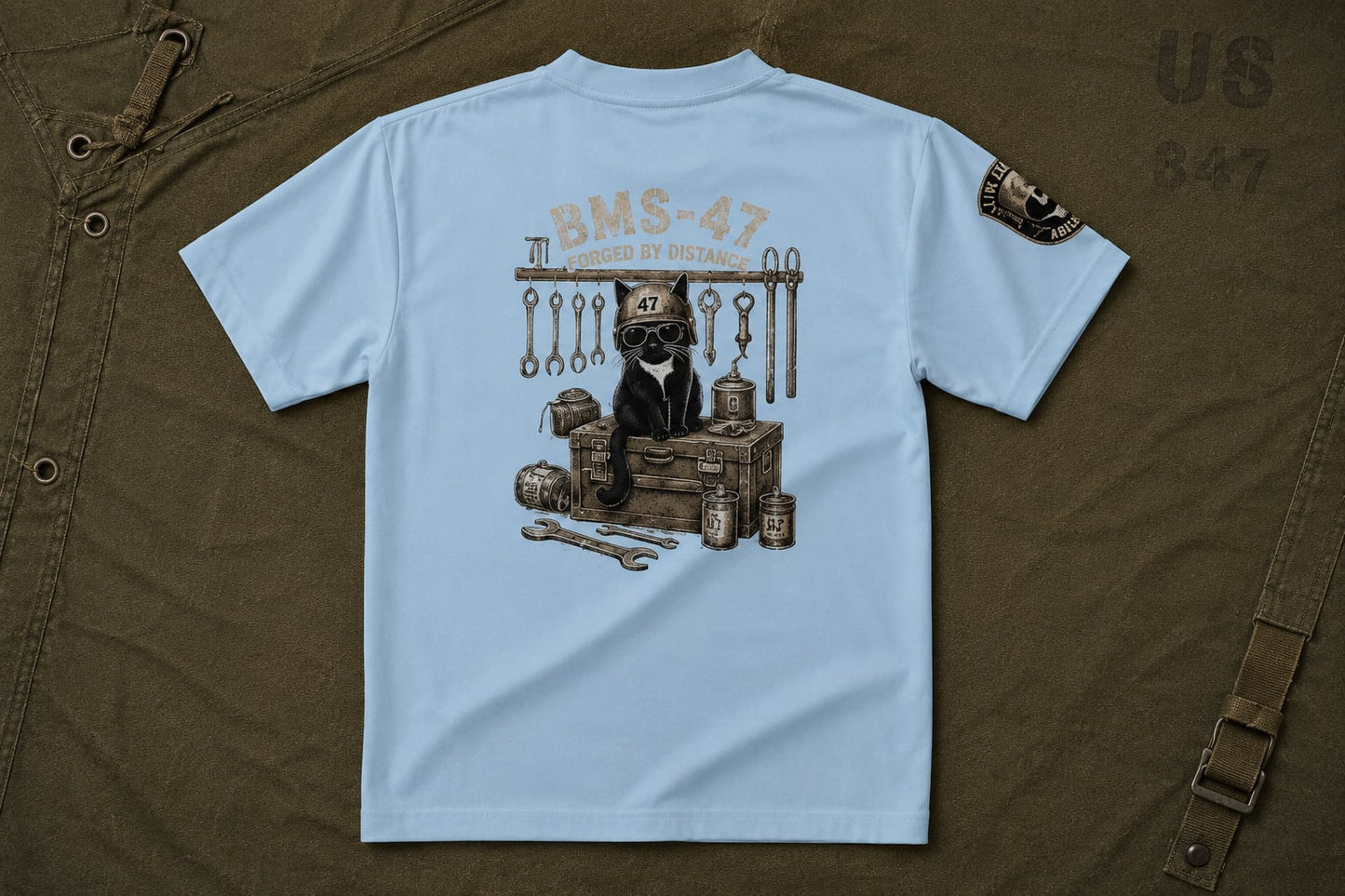HANGAR TOOLS CAT TEE / 水色