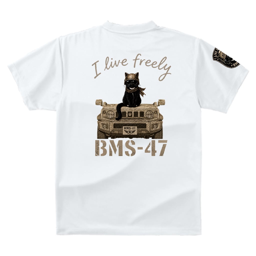 I LIVE FREELY ROUGH ROADS CAT TEE／白