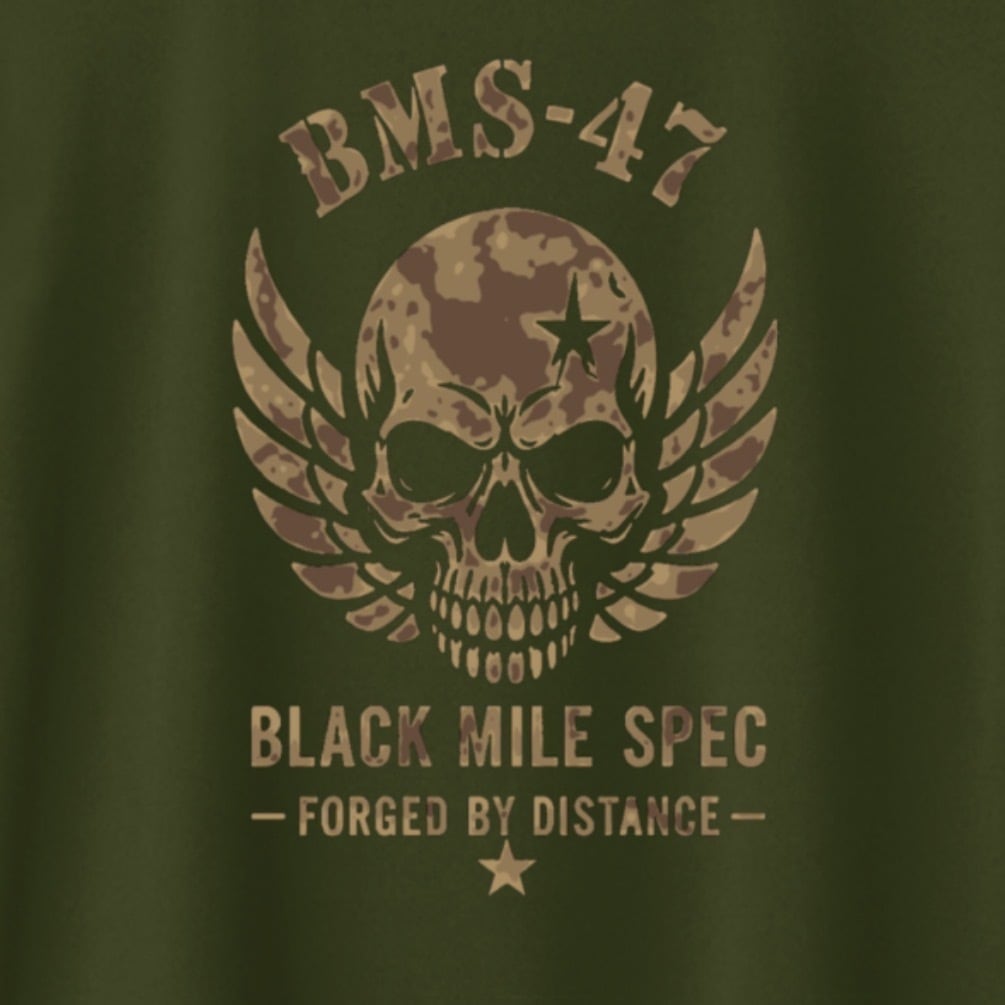 BMS-47 WINGED SKULL TEE/緑
