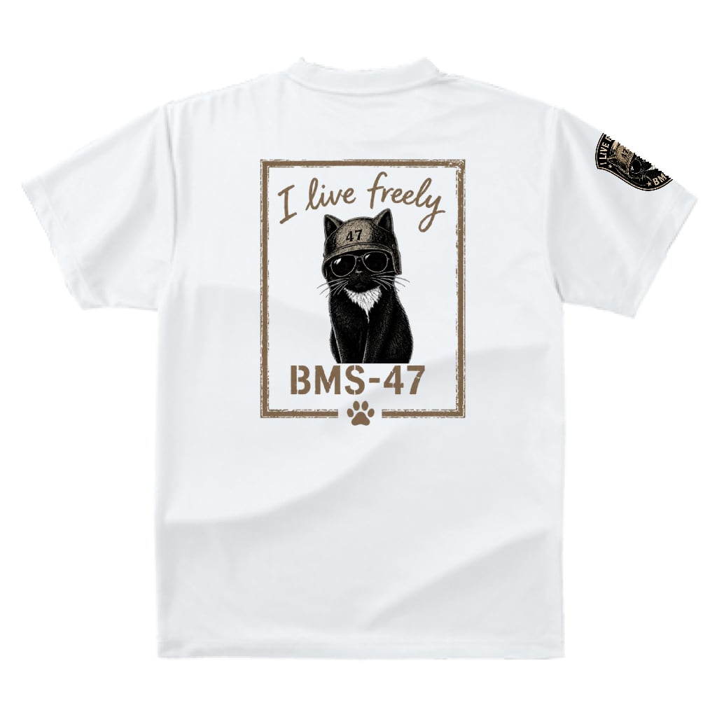 BMS-47 “I LIVE FREELY” CAT TEE／白