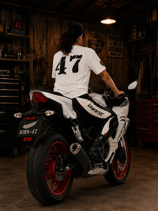 BMS-47 ROAD FORGED TEE /「47」/白