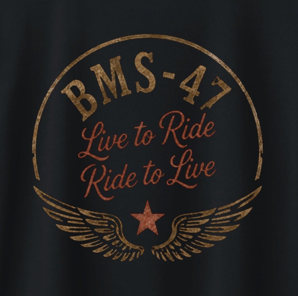BMS-47 Live to Ride TEE/黒