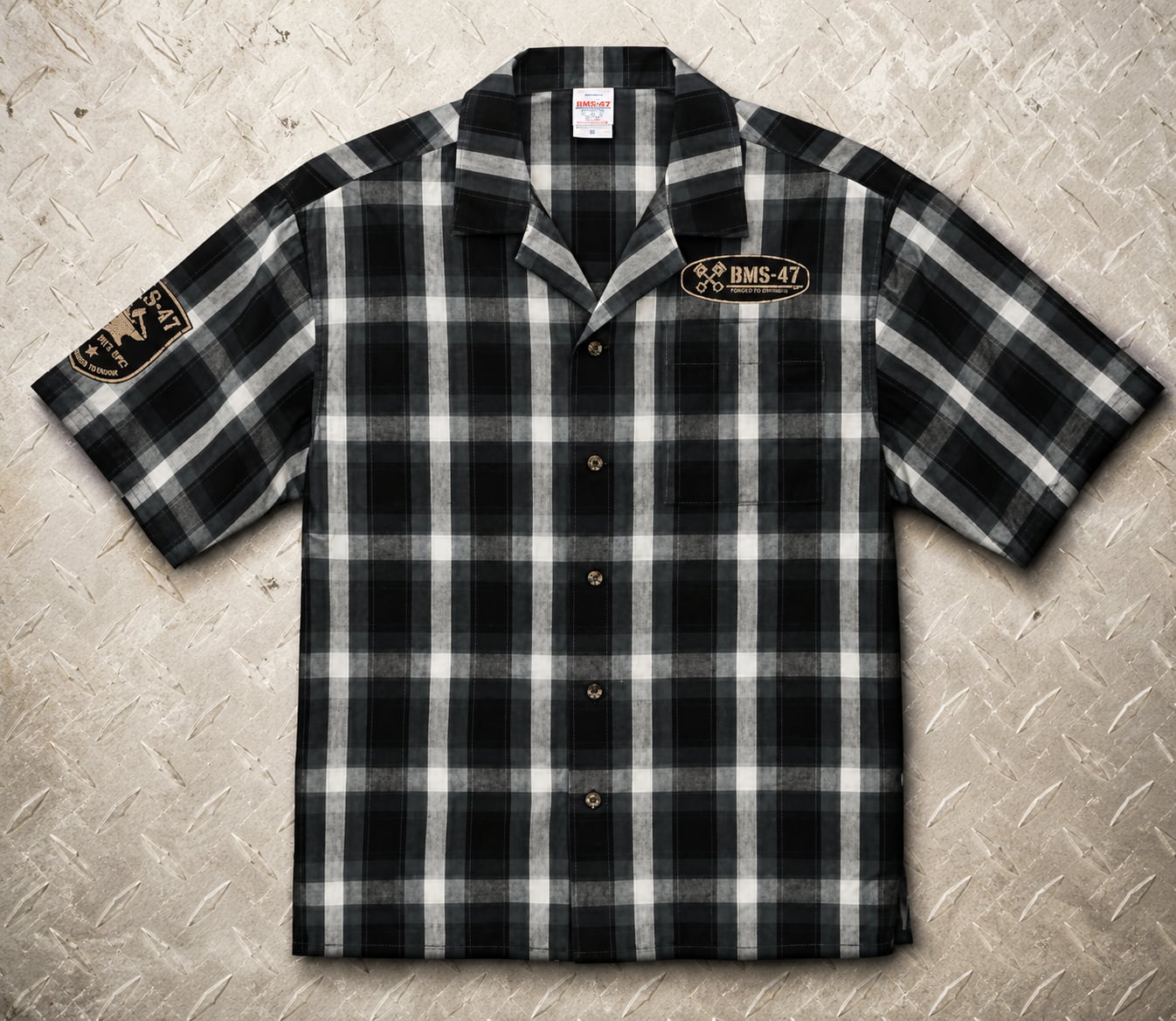 BMS-47 WORKING CHECK SHIRT／黒