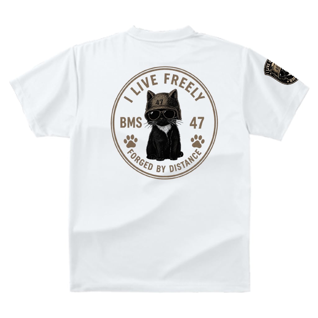 BMS-47 I LIVE FREELY CAT TEE／白
