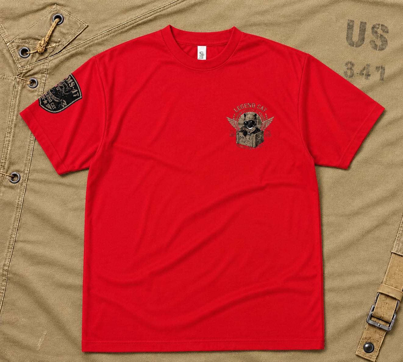 HANGAR LEGEND CAT TEE/ 赤