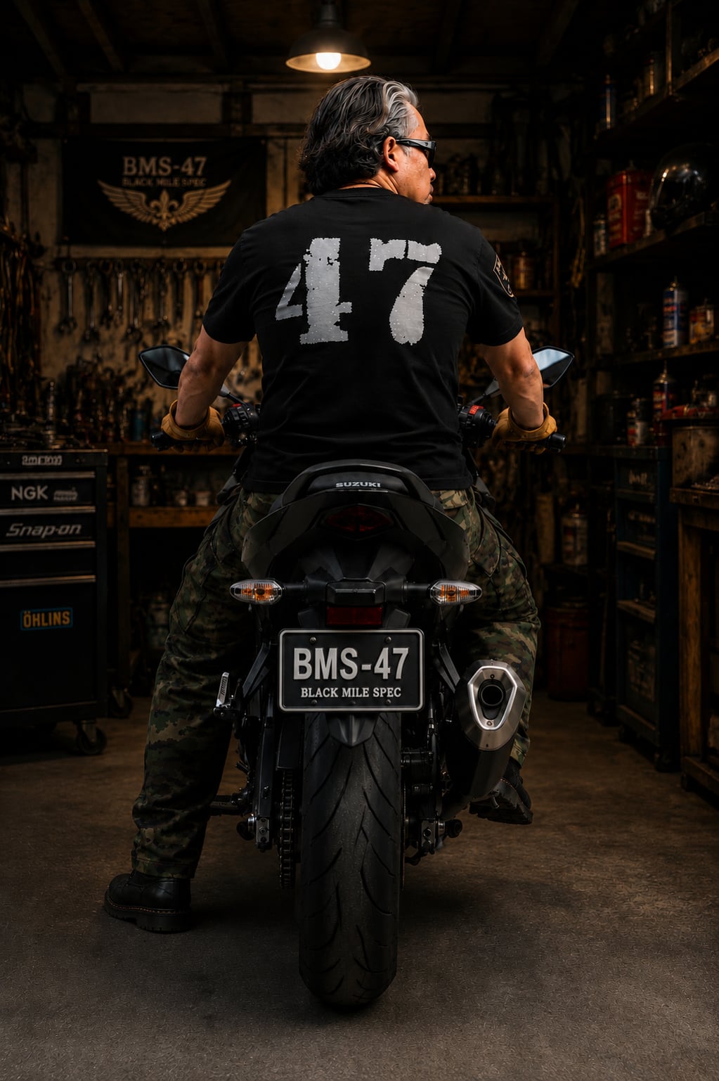 BMS-47 ROAD FORGED TEE / 「47」/黒