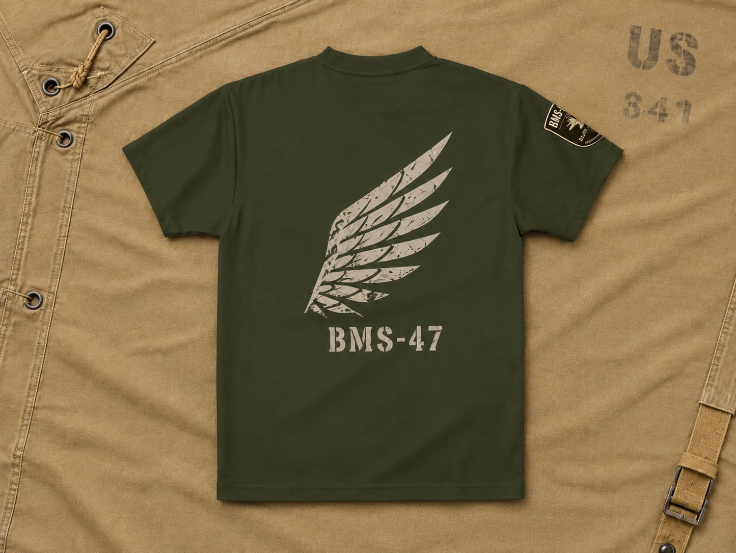 BMS-47 FORGED WING TEE / 緑