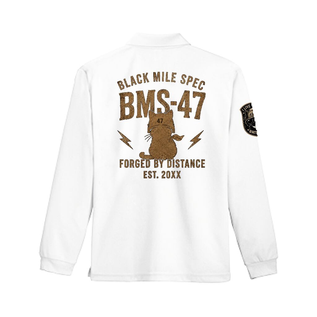 BMS-47 GARAGE CAT ドライロングスリーブポロシャツ