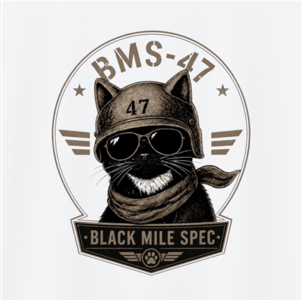 BMS-47 BLACK MILE CAT ライトドライジップパーカー