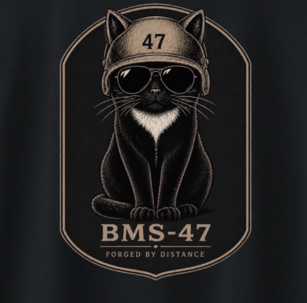 BMS-47 CLASSIC GARAGE CAT TEE/黒