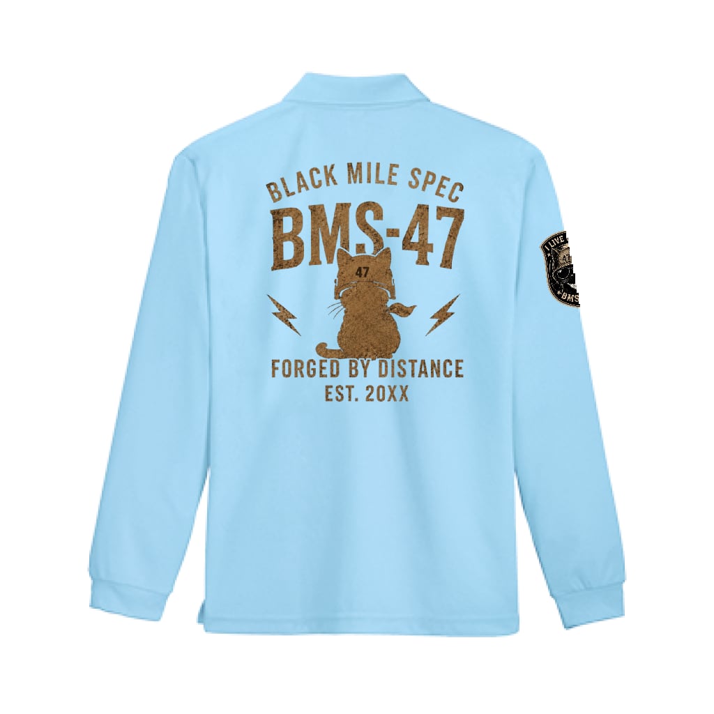 BMS-47 GARAGE CAT ドライロングスリーブポロシャツ